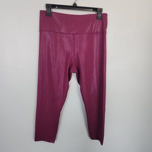 Zyia Active Metallic Capri 20" Light N Tight Leggings Lipgloss Size 12